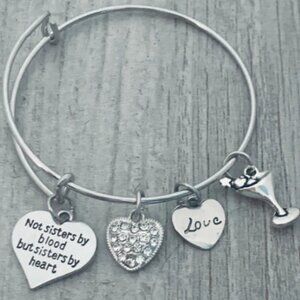 Friend Bracelet- Not Sisters By Blood But Sisters By Heart Jewelry- Cocktail